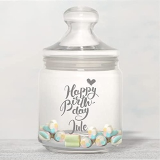 4you design Bonbonglas/Keksglas Happy Birthday - personalisiert mit Namen - Geburtstagsgeschenk - süße Geschenkidee - individuell - Geschenk zum Geburtstag - für ihn - für sie