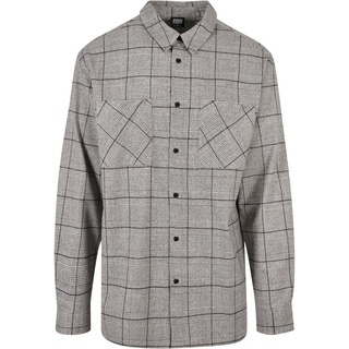 URBAN CLASSICS Langarmhemd Urban Classics Herren Long Oversized Checked Greyish Shirt (1-tlg) grau L