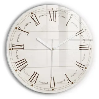 Tulup Wanduhr Glas Wanduhr Mit Motiv Römische Ziffern Wanduhr Aus Glas Glas Wanduhr 30 cm x 30 cm