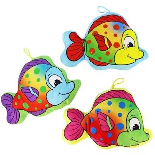 BEMIRO Dekokissen Plüschkissen Fisch "Ben" bunt - ca. 22 cm