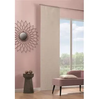 BB-Toy-Trades Schiebevorhang Vorhang 90 x 245 cm Metalloptik Optik Lurex mit Muster Gardine Fensterschal Flächenvorhang Schiebegardine Raumteiler Oliverio - Silver/braun/beige - kürzbar