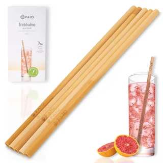 PAIO® Trinkhalme aus Schilf für alle Getränke I Alternative Strohhalme ohne Plastik I Wiederverwendbar - Nachhaltig - Umweltfreundlich (Drink: Ø 7mm / Länge 20cm)
