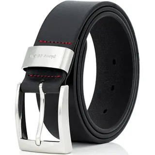 Pierre Cardin Gürtel Herren, Premium Echtleder-Gürtel Herren 40 mm breit, Echtleder Herrengürtel aus Vollrindleder - Bundweite 90 cm Gesamtlänge 105 cm W 35.4 M