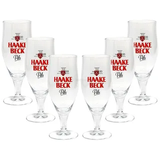 Haake Beck Pils Bierglas Pokal Glas Gläserset – 6x Biertulpen 0,3L