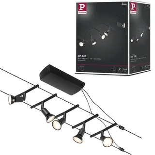 Paulmann 94446 Seil-Komplettsystem GU5,3 max. 5x10W 230/12V Schwarz matt Chrom