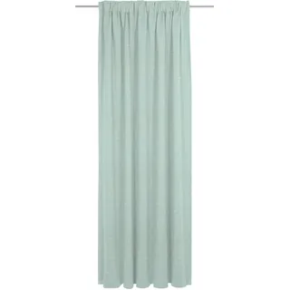 Vorhang ADAM "Scribble" Gr. 1, blau (petrol), B:142cm H:145cm, Jacquard, Baumwolle, Leinen, Gardinen, nachhaltig aus Bio-Baumwolle