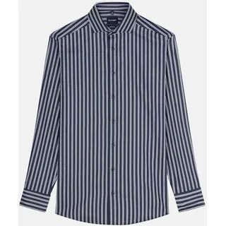 Olymp Modern-Fit Businesshemd mit Streifen-Muster Blau 45