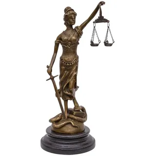 Aubaho Dekoobjekt Bronzeskulptur Justitia Justizia Statue Bronze Figur Skulptur Antik-St