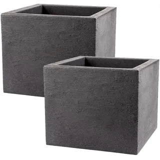 BigDean Pflanzkübel 39 x 39 x 33 cm Anthrazit
