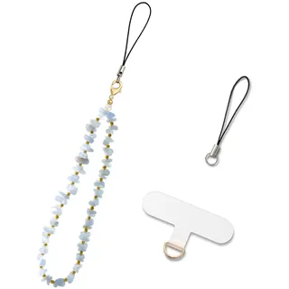 MORSUNBELA Handykette Perlen Handgelenk Kurz Handyband | Kurze Handykette mit Perlen fürs Handgelenk Handyband,Handyanhänger und Handyschmuck als praktisches Lanyard