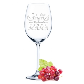 Leonardo Weinglas mit Gravur - Engel ohne Flügel nennt man Mama - Geschenk für Mama zum Muttertag Geburtstag - Muttertagsgeschenk für Sie - Rotweinglas Weißweinglas - Farbe: Daily