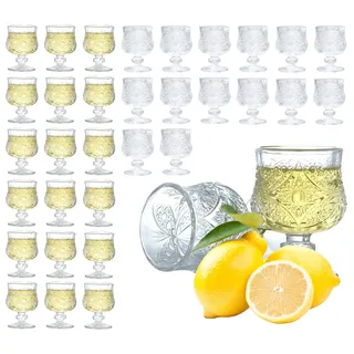 Soopiiso Cordial Schnapsgläser, 50 ml, 32 Stück, Mit Stiel, Tequila-Gläser, Herrygläser