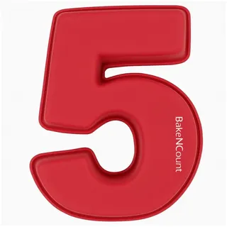 BakeNCount Backform BakeNCount Kuchen Backformen-Set Zahlen, extra Groß, aus Silikon 5