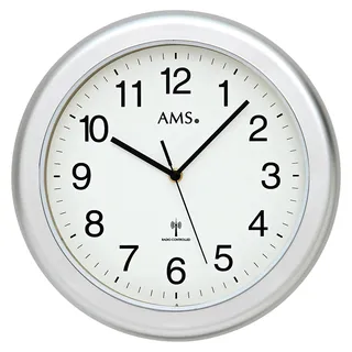 AMS Funkwanduhr 30 cm 5956 silber