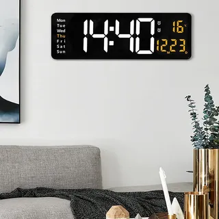 Großformatige Wanduhr, Skandinavische Digitaluhr, Minimalistische Wanduhr Fürs Wohnzimmer, Led-wanduhr 6626