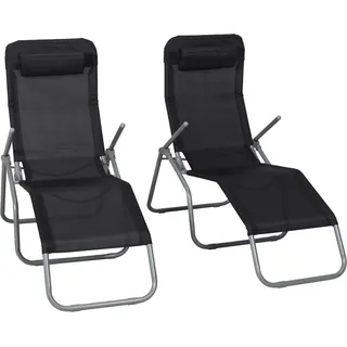 MERXX Wellnessliege XXL, Set, 4 St., großzügige Liegefläche, inkl. Kopfkissen schwarz