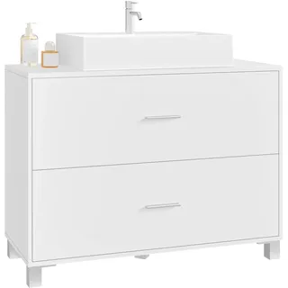 eSituro Waschbeckenunterschrank, mit 2 Schubladen, 80x30x60 cm, Weiß