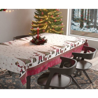 Beautex Tischdecke Wachstuchtischdecke abwischbar Tischdecke RUND ECKIG, Weihnachten (1-tlg) Eckig - 140 cm x 100 cm