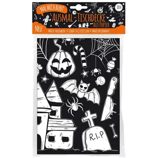 Mal Mich Bunt Ausmal-Tischdecke aus Papier Motiv Halloween Schwarz misc-supplies