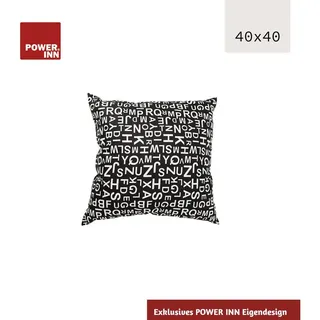 POWER INN Zierkissen 40 x 40 cm Schwarz