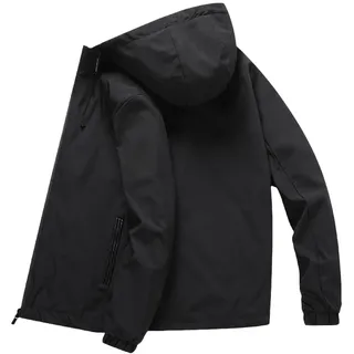 UPOI 2024 Softshelljacke Herren Wasserdicht Winddicht Warme Winterjacke Windbreaker Funktionsjacke Sportlich Übergangsjacke Winter Warm Langarm Blouson Jacke mit Kapuze für Wandern - 4XL