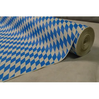 50 Meter Lang 100 Cm Breit Farbe: Blau Weiss (Bayrische Raute Blau-Weiß) Tischdecke Papier Damastprägung Tischtuch Papierttischdecke Decke Rolle Papiertischdeckenrolle Papierdecke