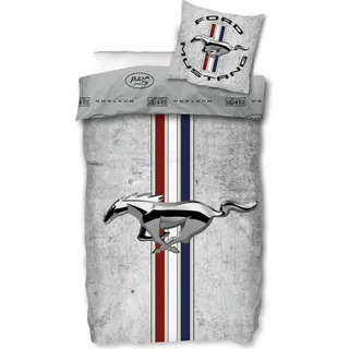 Ford Mustang - Auto-Liebhaber - Bettwäsche-Set, 135x200 & 80x80 - Grau