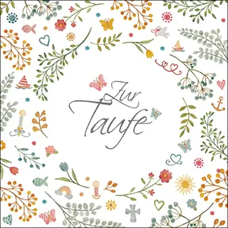 Ambiente Home Ambiente Serviette Zur Taufe 20 Stk 33 cm Papier Viertel Motiv