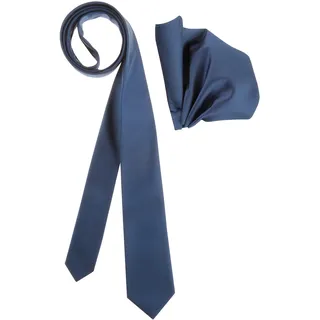 Bruno Banani Krawatte BRUNO BANANI, Herren, blau, Satin, Kunstfaser, leicht glänzend, unifarben, Krawatten, inklusive Einstecktuch