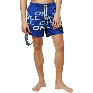 O'Neill Herren PM Stacked Badehose, Grau All Over Print mit Gelb, XS