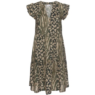 LASCANA Sommerkleid Damen taupe-grün-bedruckt Gr.38