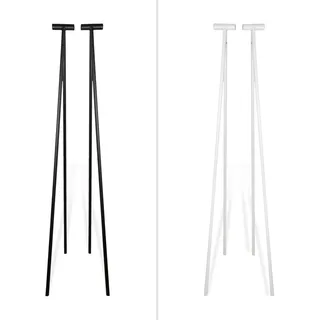 Natural Goods Berlin Kleiderständer GARD Design Garderobe freistehend | Metall Kleiderstangenhalterung für 30mm Rundstab | Massiv Holz stabil | DIY (ohne Kleiderstange, Schwarz)