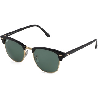 Ray-Ban RB 3016 CLUBMASTER Unisex-Sonnenbrille Vollrand Browline Acetat-Gestell, gold