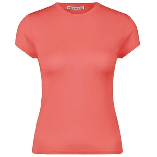 Drykorn Kurzarmpullover Feinstrick-Shirt ERMALI aus Seide-Baumwoll-Mix orange L