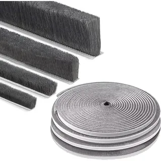 Bürstendichtung Meterware mit Nut von 5mm bis 25mm für Fliegengitter Dichtung Fenster Türen Insektenschutz Rolladen Rolläden mit Nut (1, 6,7 x 15mm)