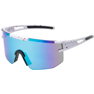 BEZLIT Unisex Sonnenbrillen Bikerbrille Sonnenbrille Damen Flieger verspiegelt Blau/Lila-Weiß - Einheitsgröße