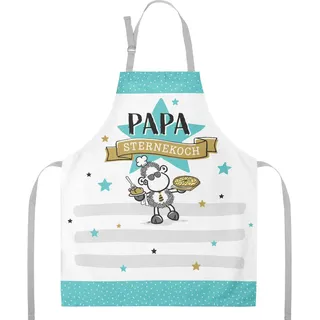 Sheepworld Schürze mit Spruch "Papa" | Kochschürze aus Baumwolle, 87 cm x 70 cm, Mehrfarbig | Geschenk Küche, Kochen, Freunde, Geburtstag | 47086