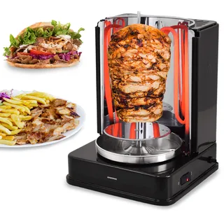 Syntrox Germany Vertikalgrill Dönergrill Gyrosgrill Fleischspieße Rotisserie Hähnchengrill ROT-A-1400W-BLACK-Bilbao