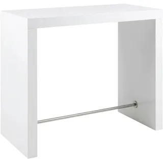 SalesFever Bartisch 130 x 105 x 60 cm Weiß Hochglanz