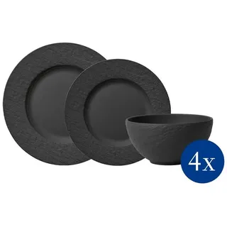 Villeroy & Boch Teller-Set rund 12tlg schwarz