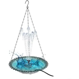 HOHOVYVY Solarbrunnen Für Draussen,Vogeltränke Solar,Solar Vogelbad Mit Springbrunnen Outdoor Wasserspiel Solarbetrieben Für Garten Terrasse Balkon(Gray)