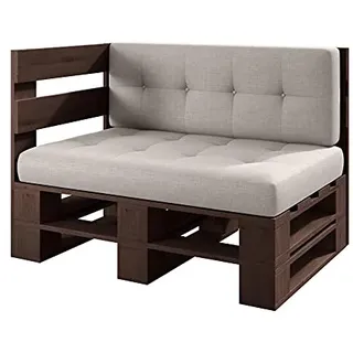sunnypillow palettenmöbel Europaletten Indoor und Outdoor - Lounge gartenmöbel Holz gartenmöbel Set Lounge möbel Terrasse Balkon loft Stil Paletten (Palisander Eckbank 120 x 80 cm Höhe : 30 cm)