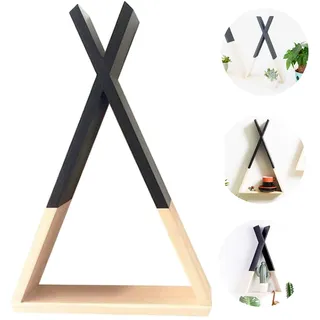 Nacnic Schwarz Nordisch Stil Wandregal | Dreieckiges Regal aus MDF-Holz | Kinderzimmer, Wohnzimmer und Baby-Regale | Groß Größe.