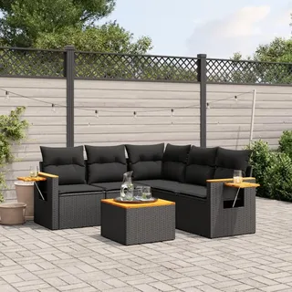 Festnight Balkon Ecklounge mit Stauraum Gartenlounge Rattan Rattansofa Sitzecke Balkon Klein Gartensofa Ecksofa Garten Lounge Sofa Outdoor Balkonmöbel Couch Gartenmöbel