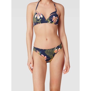 Bikini-Slip mit floralem Print Modell 'INTO THE SUN', Marine, XS