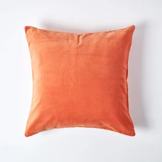 Homescapes Kissenbezug Samt 60 x 60 cm Orange