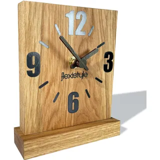 Schwarze Quadratische Standuhr Aus Eichenholz