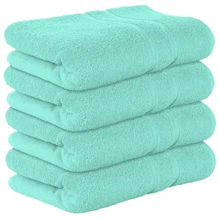 Badetuch 4er Set Premium Frottee Badetücher 100x150 cm MINT 500g/m2 aus 100% Baumwolle (4 Stück) Frottee 100 x 150 Badetuch grün