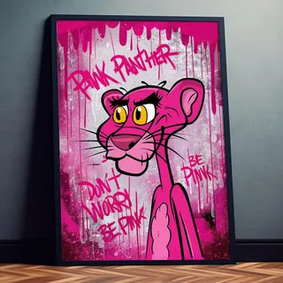 Dekomundo Rosa Panther Comic Pop Art Poster für Wohnzimmer, Schlafzimmer, Büro, 50x70 cm