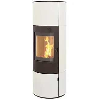 Kaminofen München XL Stahl creme weiß 7kw Holzofen Schwedenofen Speicherofen